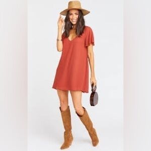 Flutter Sleeve Swing Dress